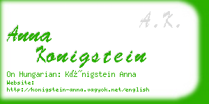 anna konigstein business card